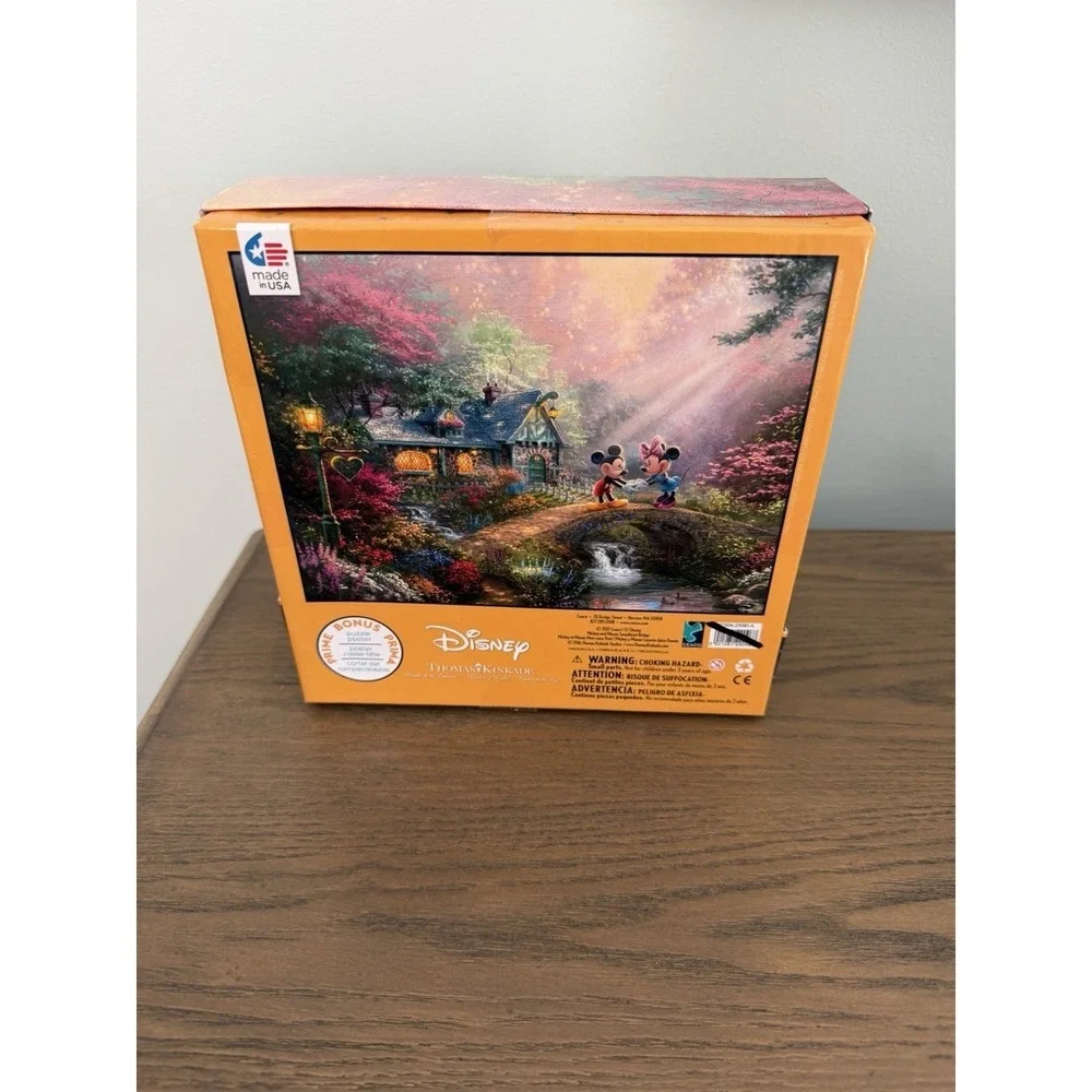 Disney Thomas Kinkade Mickey Minnie Sweet‎ Bridge 750pc Puzzle 24x18 Disney Art